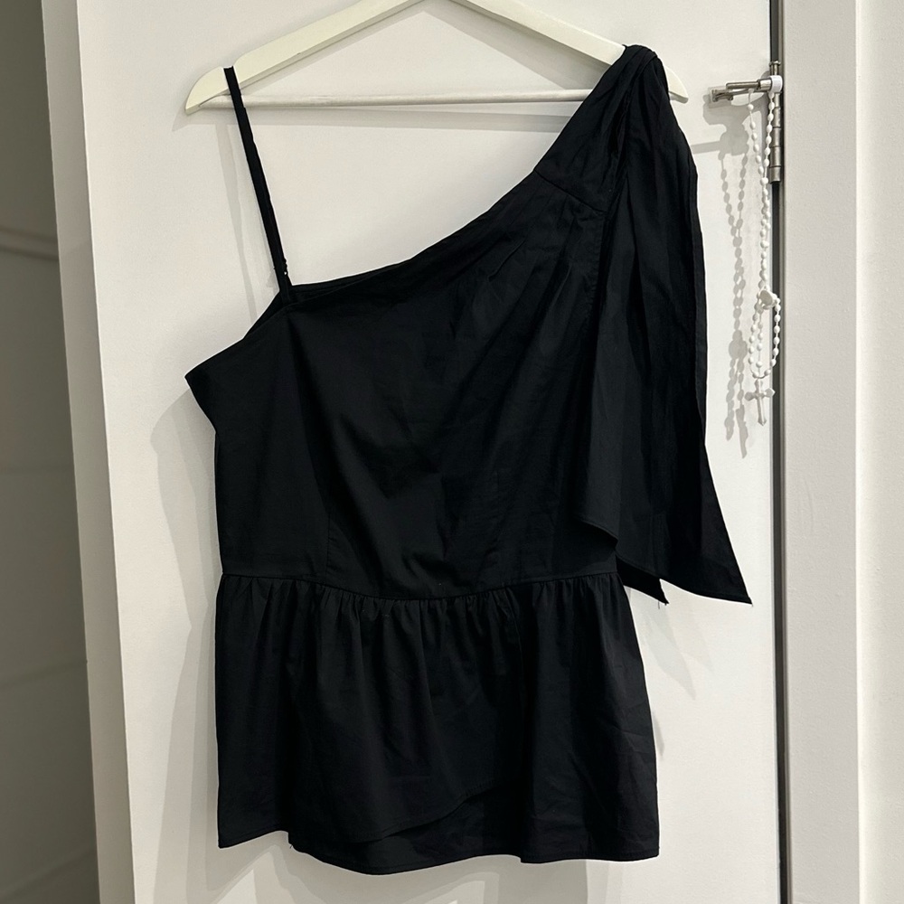 Who What‎ Wear One Shoulder Elegant Black Blouse Size S